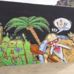 Les bunkers sur la plage de l'océan